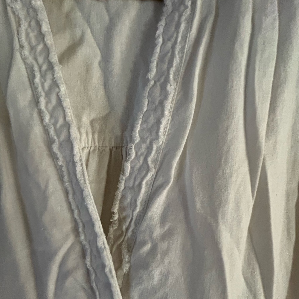 Free People White V-Neck Blouse - Picture 3 of 4